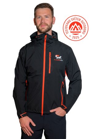 čierna pánska outdoorová bunda - flamingfox storm protect pro